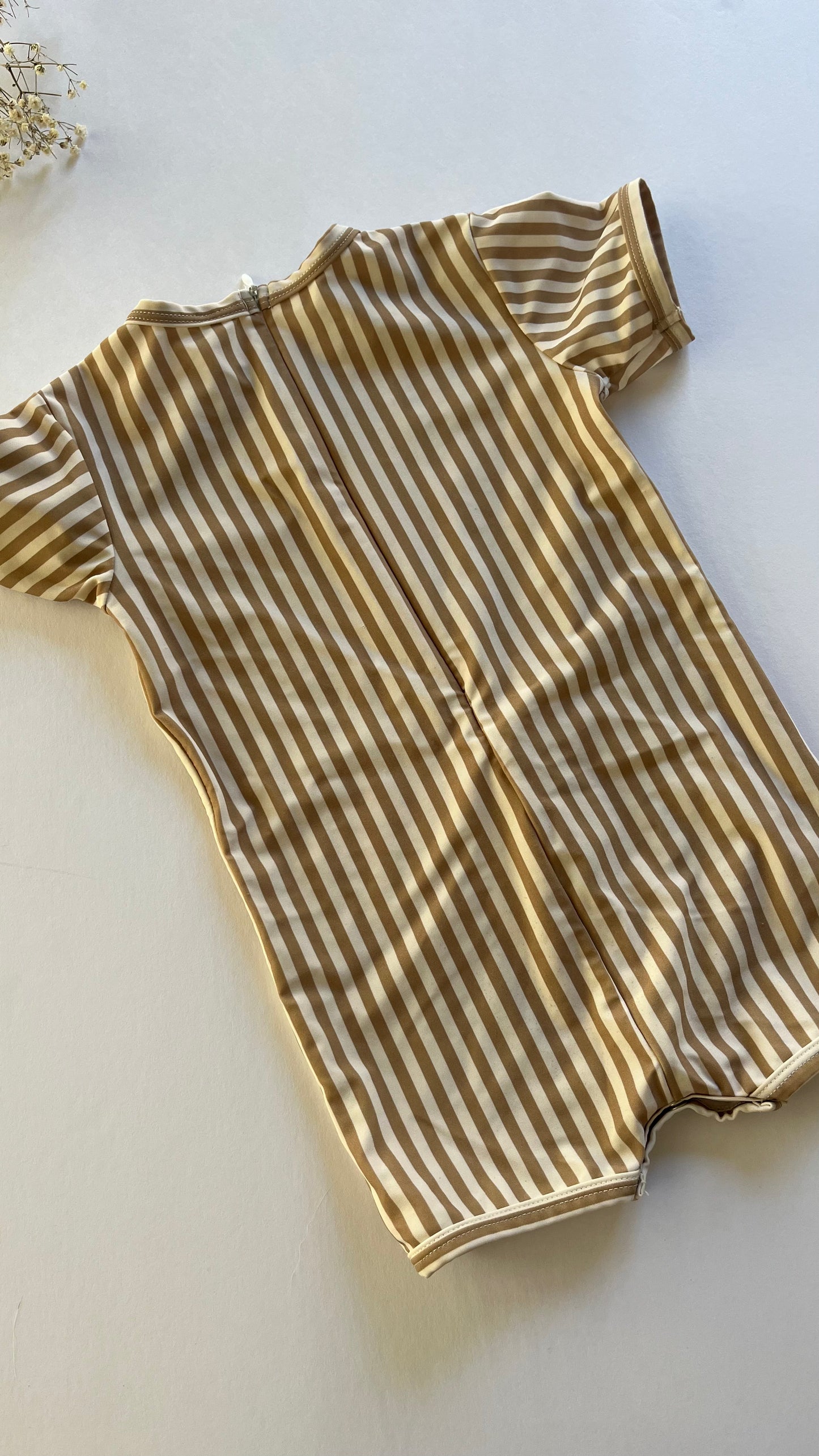 Rylee + Cru swim almond stripe (2/3T)