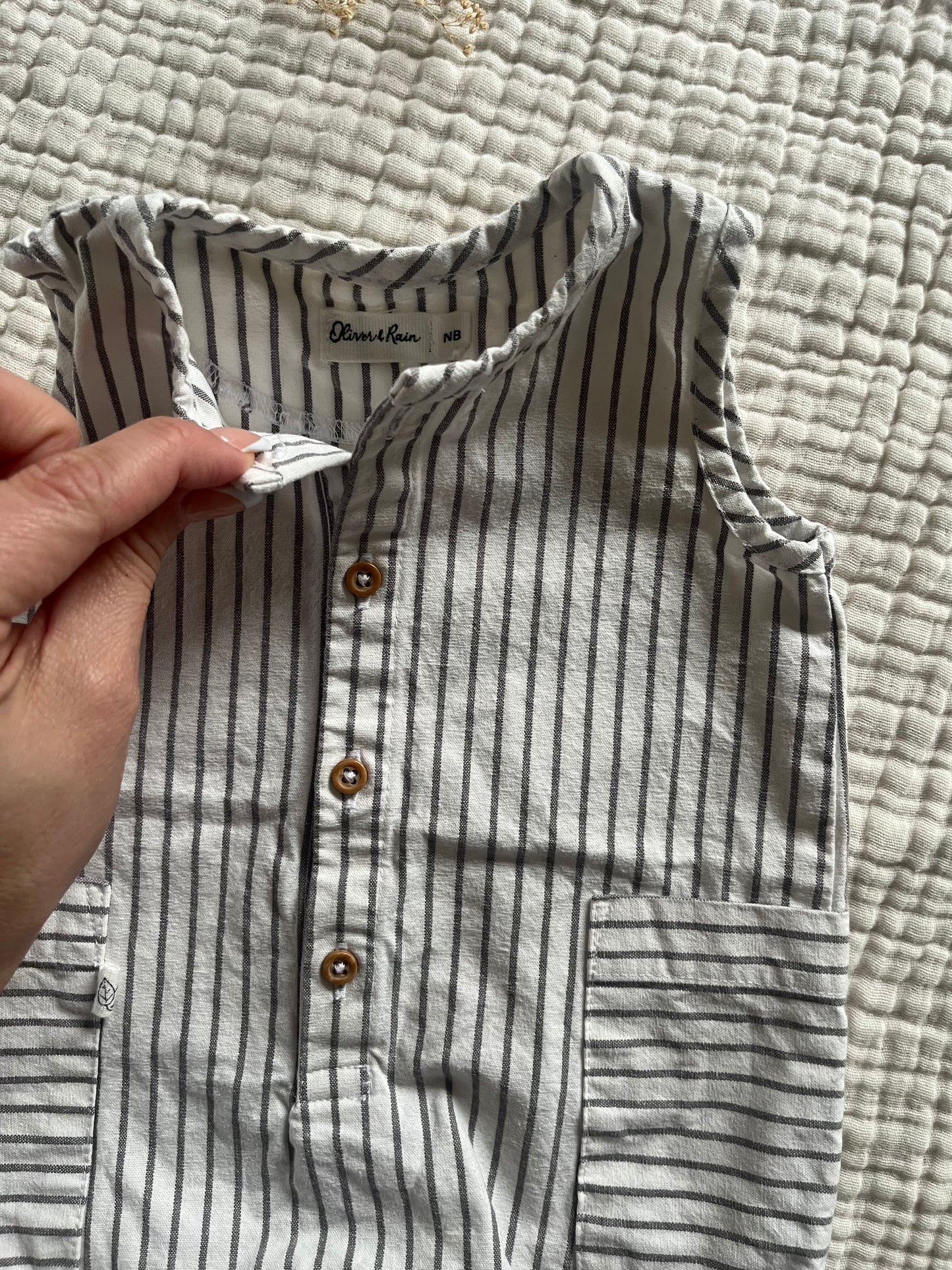 Oliver and rain romper (NB)