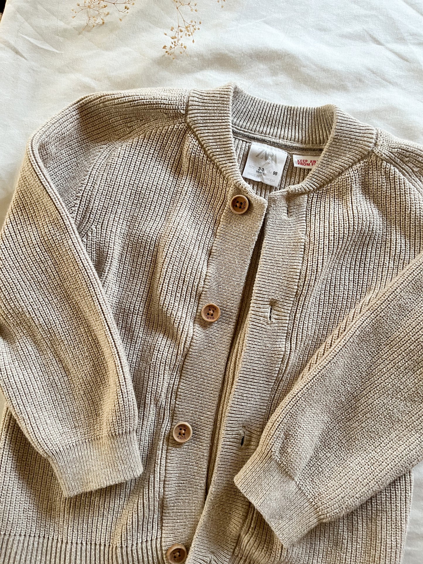 Zara oatmeal cardigan(2/3T)