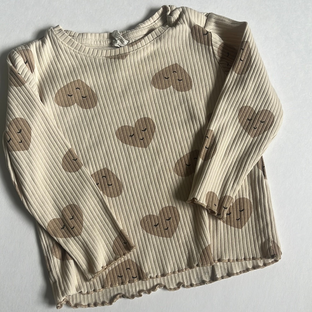 H&M hearts ribbed set (18M)