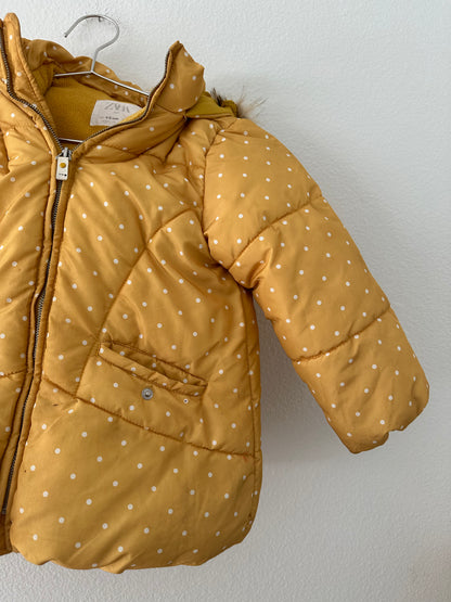 Zara yellow winter coat (4/5)