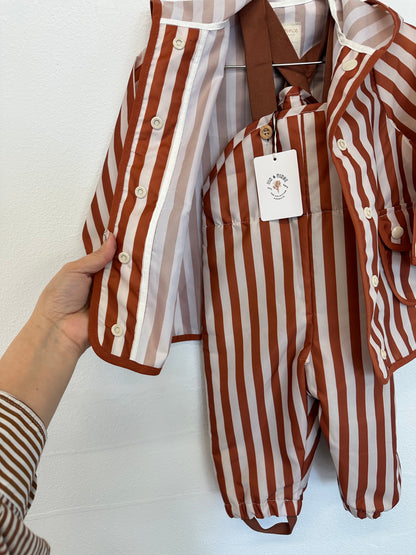 Fin & Vince popcorn stripe rain suit + jacket || 12/18