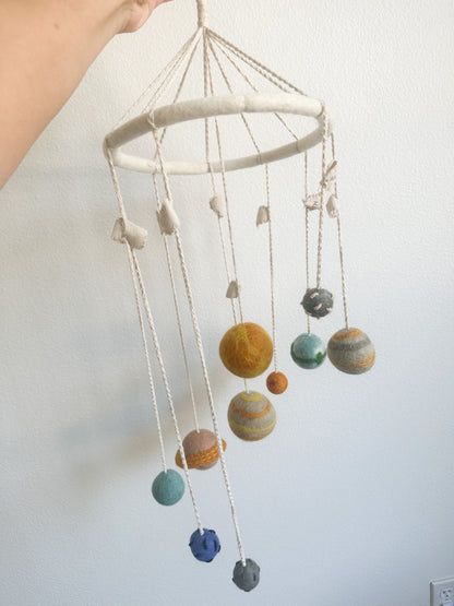 West elm wool planet ceiling mobile.