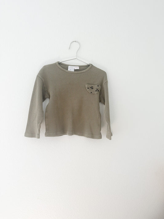 Zara waffle olive long sleeve (2/3)