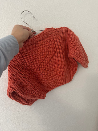 Summer + Storm coral knit || 0/6 months