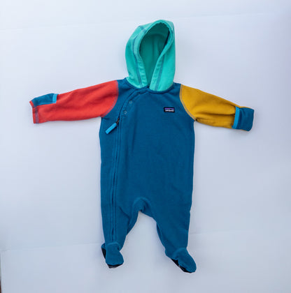 Patagonia|| fleece hooded one piece || Size 0-3 months