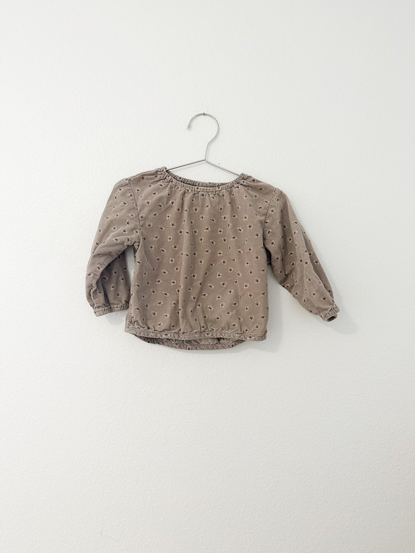 Zara light corduroy floral top || 12/18