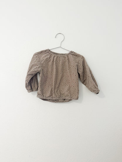 Zara light corduroy floral top || 12/18