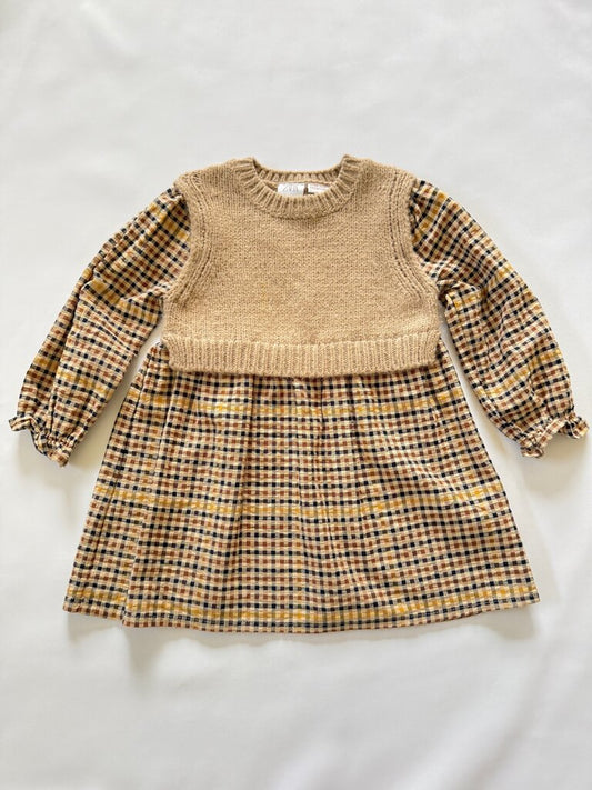 Zara plaid knit vest dress 2/3 *small spot