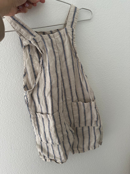 Zara striped shortalls || 2/3
