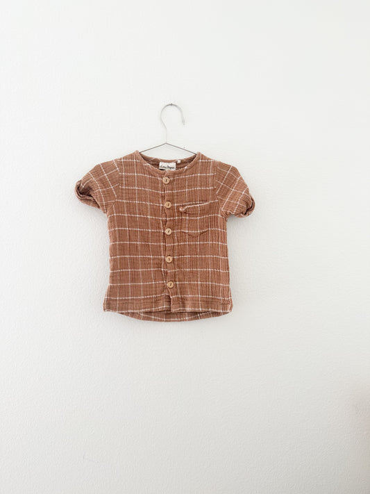 City mouse grid cotton pocket shirt (2T)