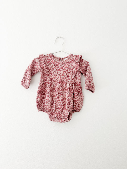 City Mouse dusty rose fox floral romper (3/6)