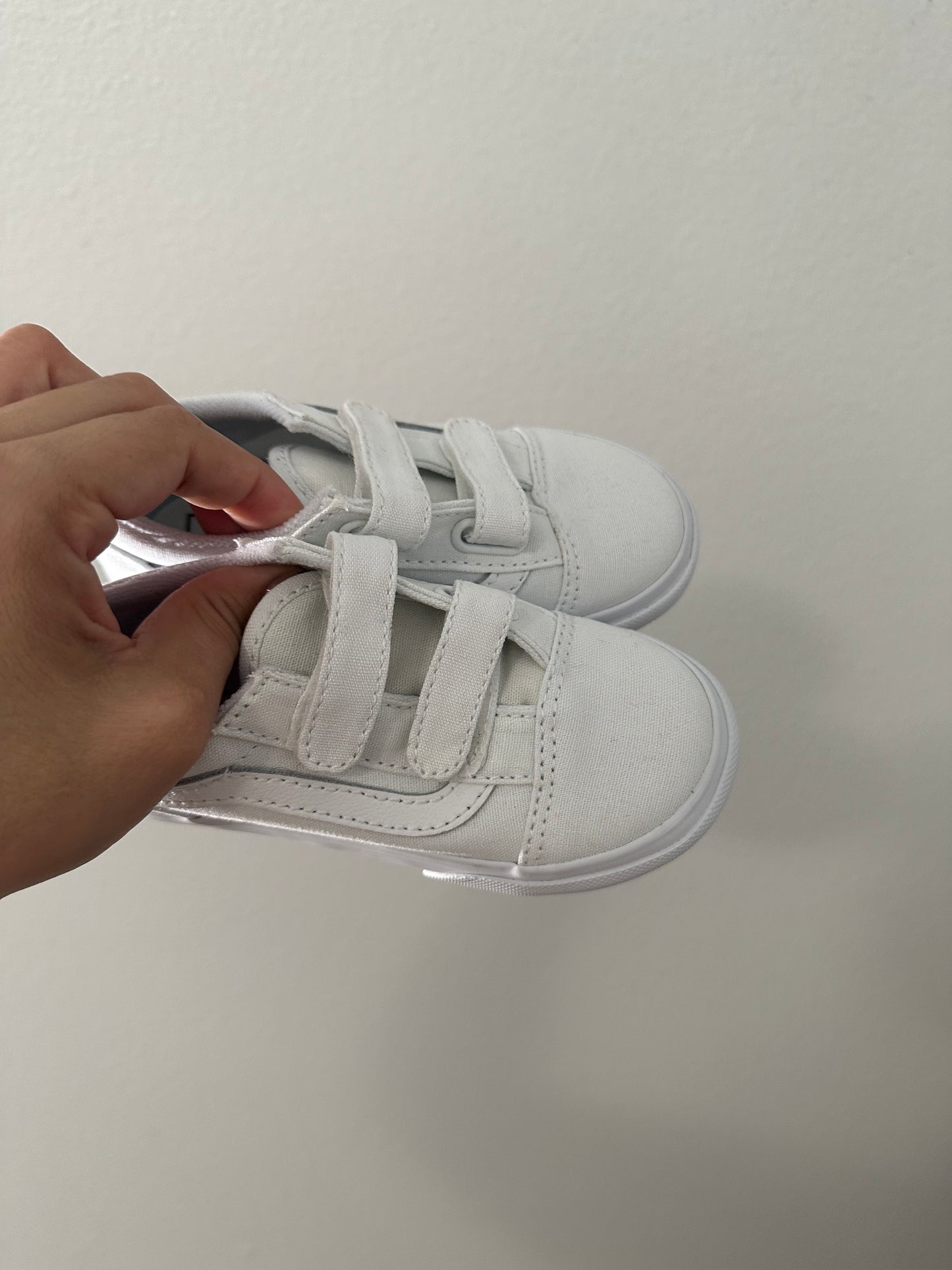 White Velcro vans || 9.5