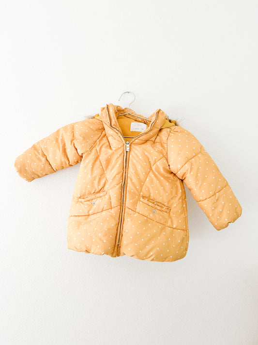 Zara yellow winter coat (4/5)