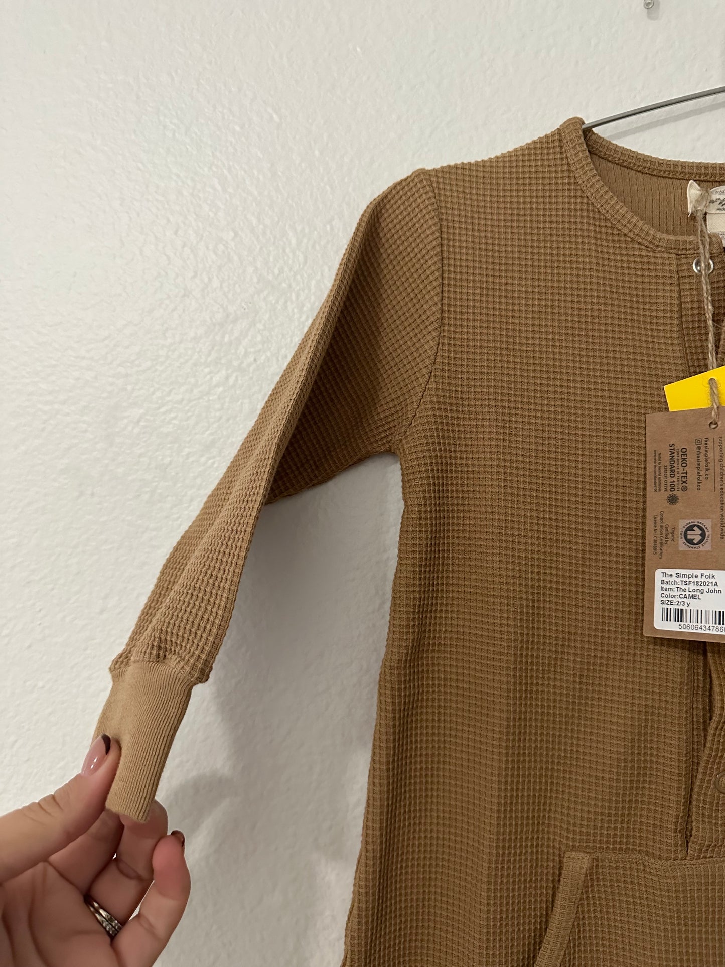The simple folk waffle long john in camel || 2/3T