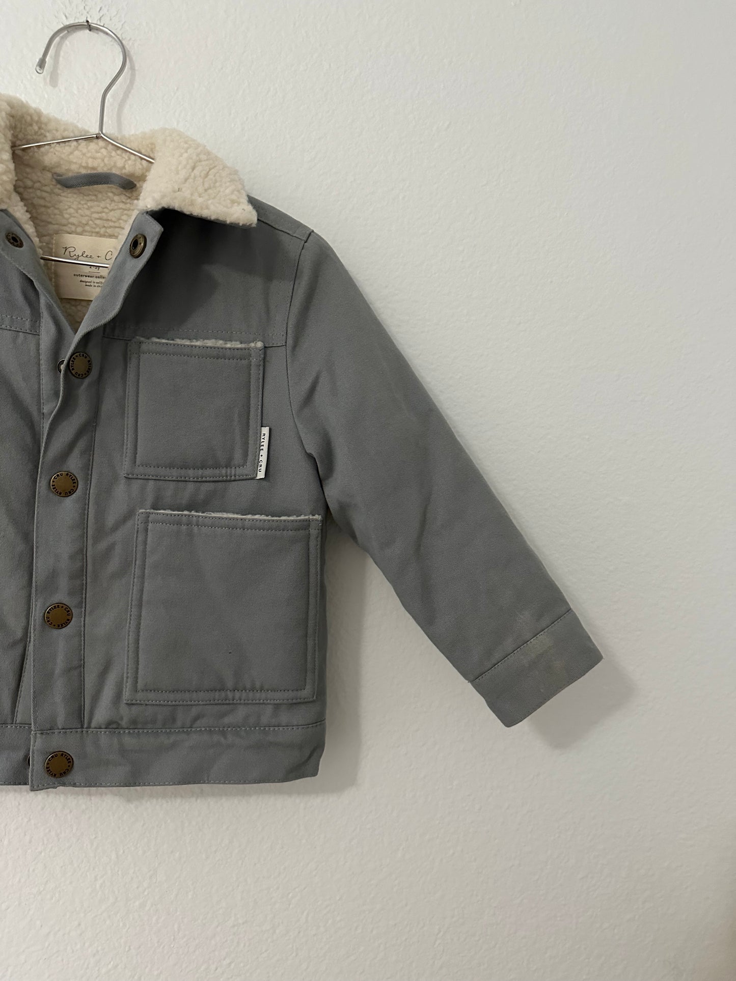 Rylee + Cru Sherpa collar coat (2/3T)