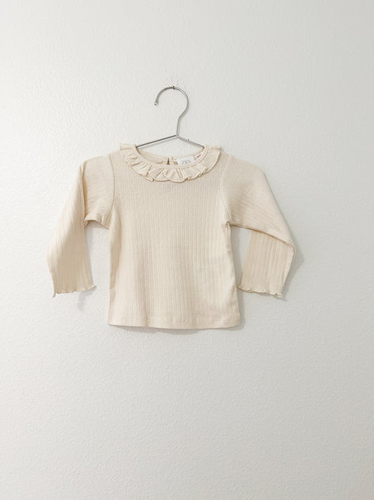 Zara ruffle collared top (6/9)