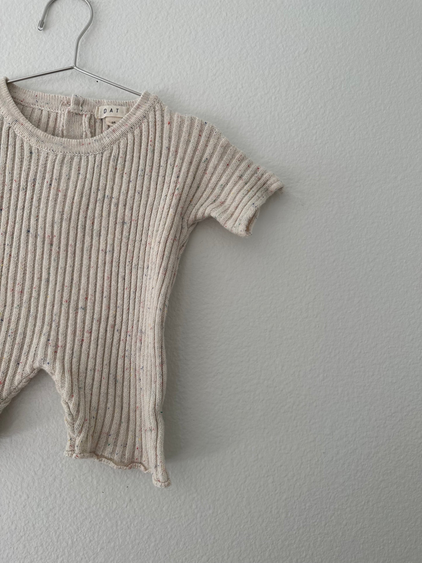 Oat ribbed knit tee playsuit (0/6)