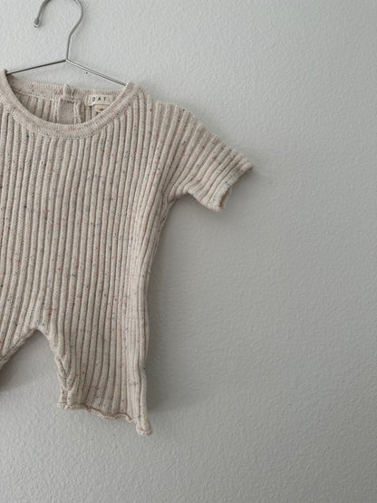 Oat ribbed knit tee playsuit (0/6)
