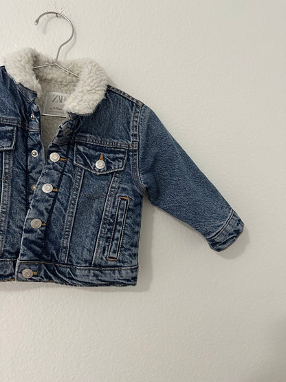 Zara Sherpa lined denim jacket (9/12)