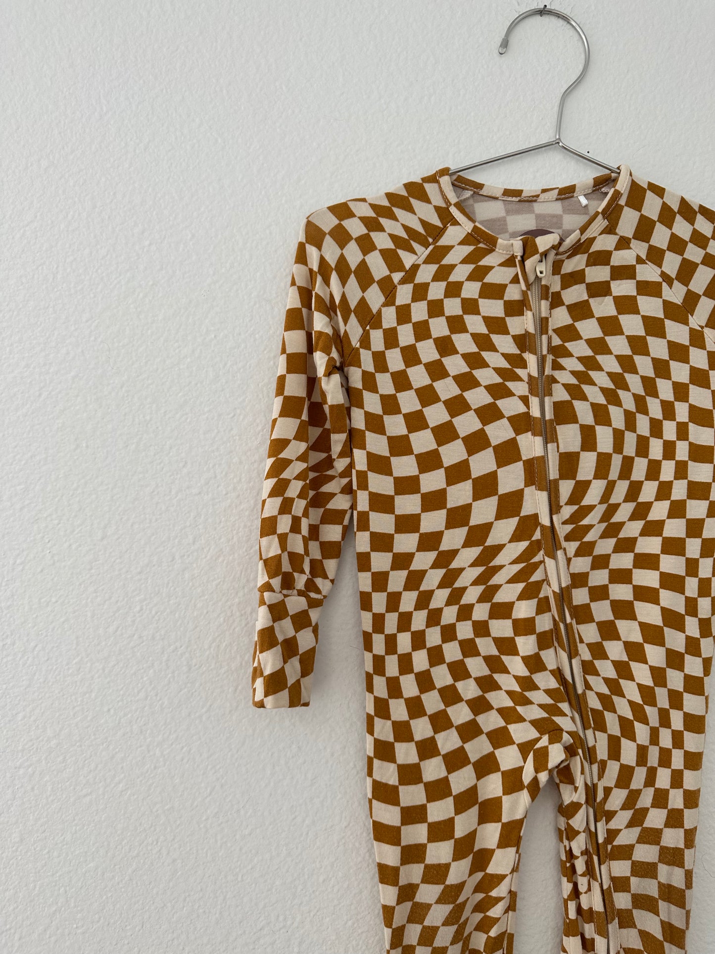 BRIXTON phoenix bamboo wavy checkered zip romper (6/12)
