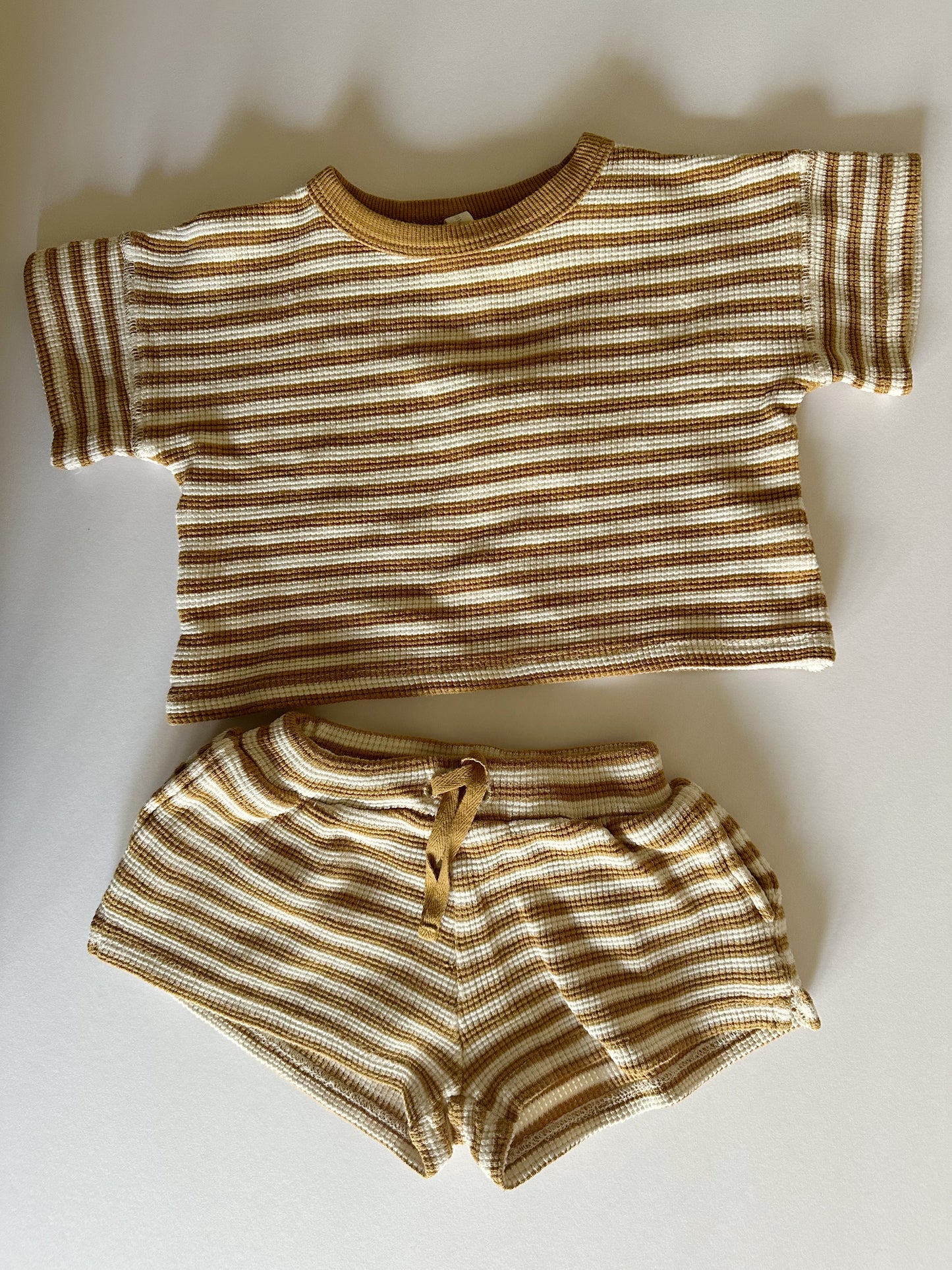 Quincy Mae || mustard stripe set ~