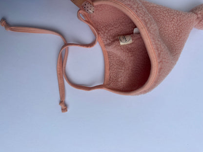 Briar pink Sherpa Bonnet NB