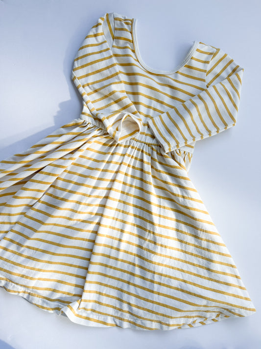Alice + Ames yellow striped dress || 4T