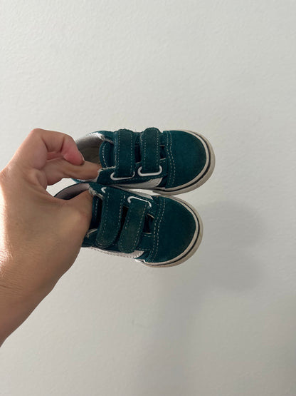 Teal Velcro vans || 5.0