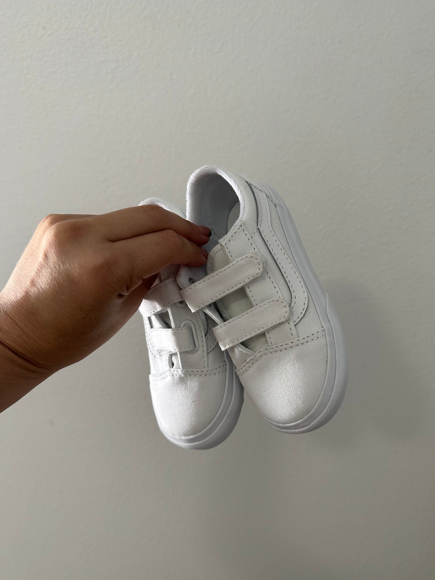 White Velcro vans || 9.5