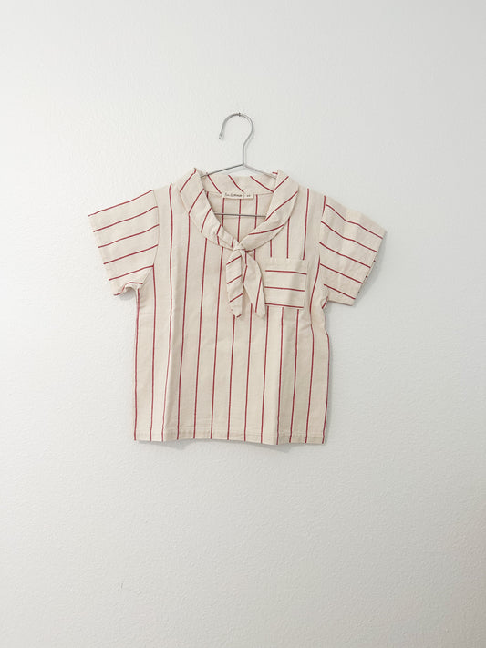Fin + Vince natural/ red stripes sailor shirt || 4/5