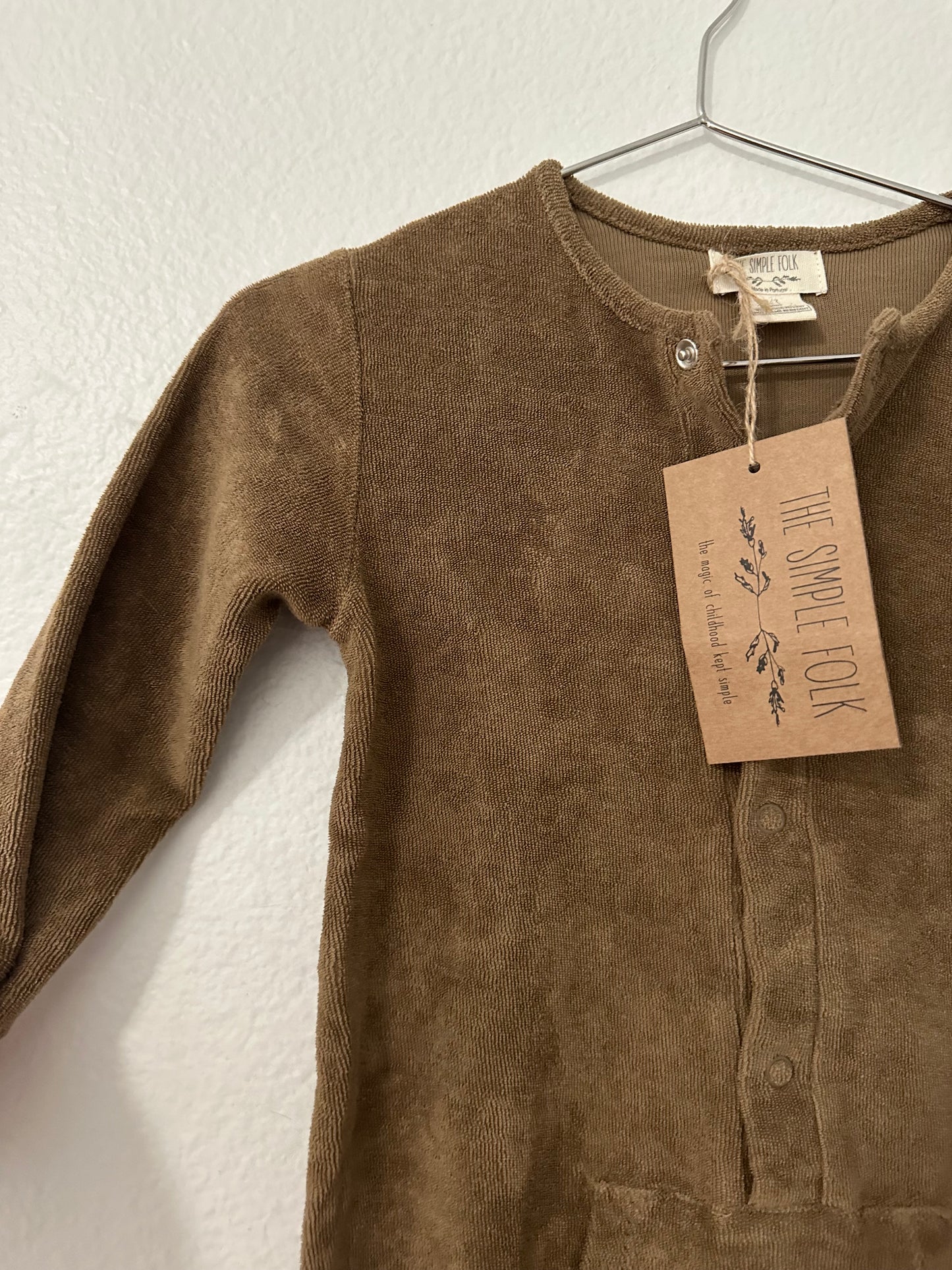 The simple folk terry long John in walnut || 2/3T