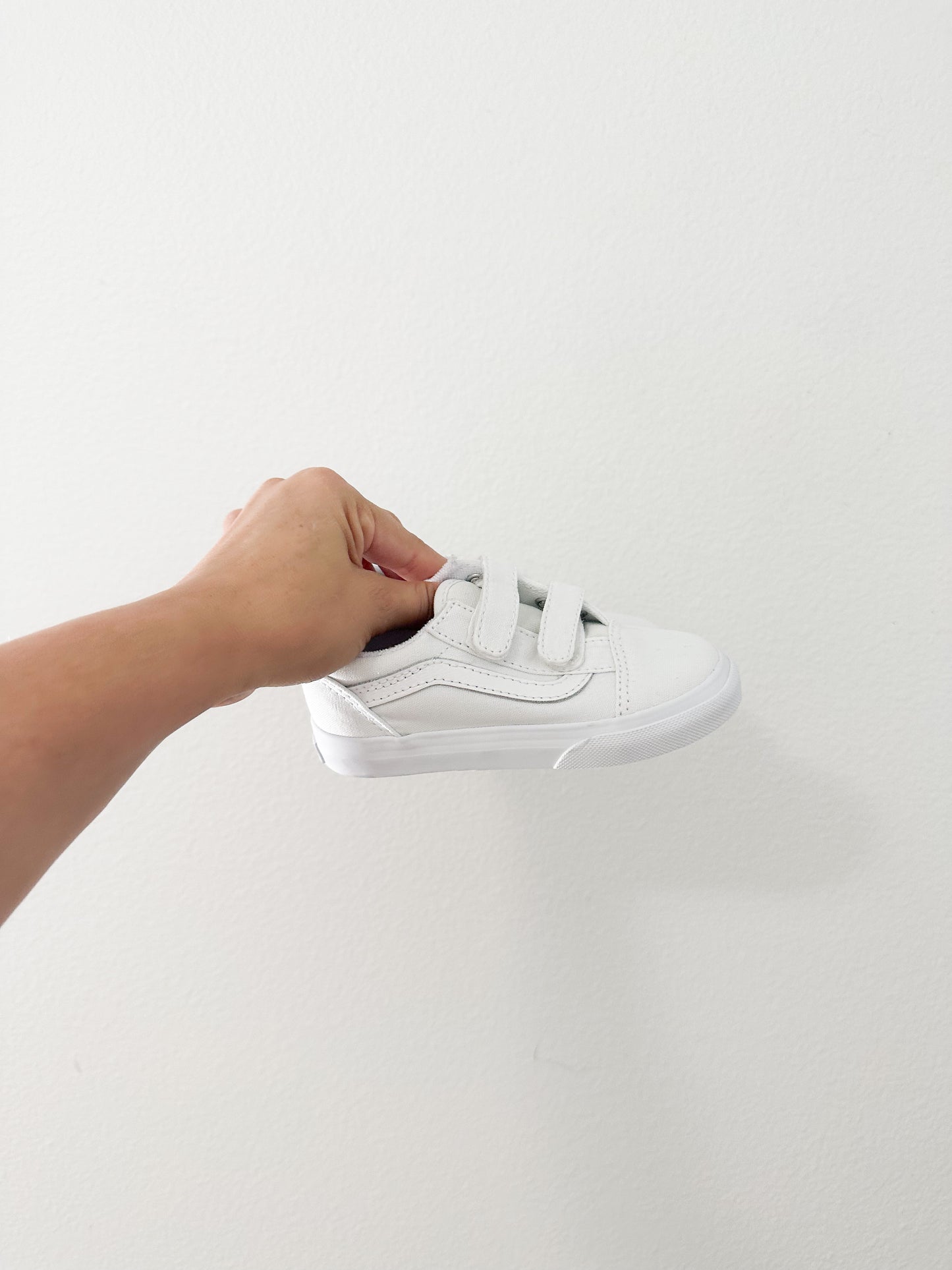 White Velcro vans || 9.5