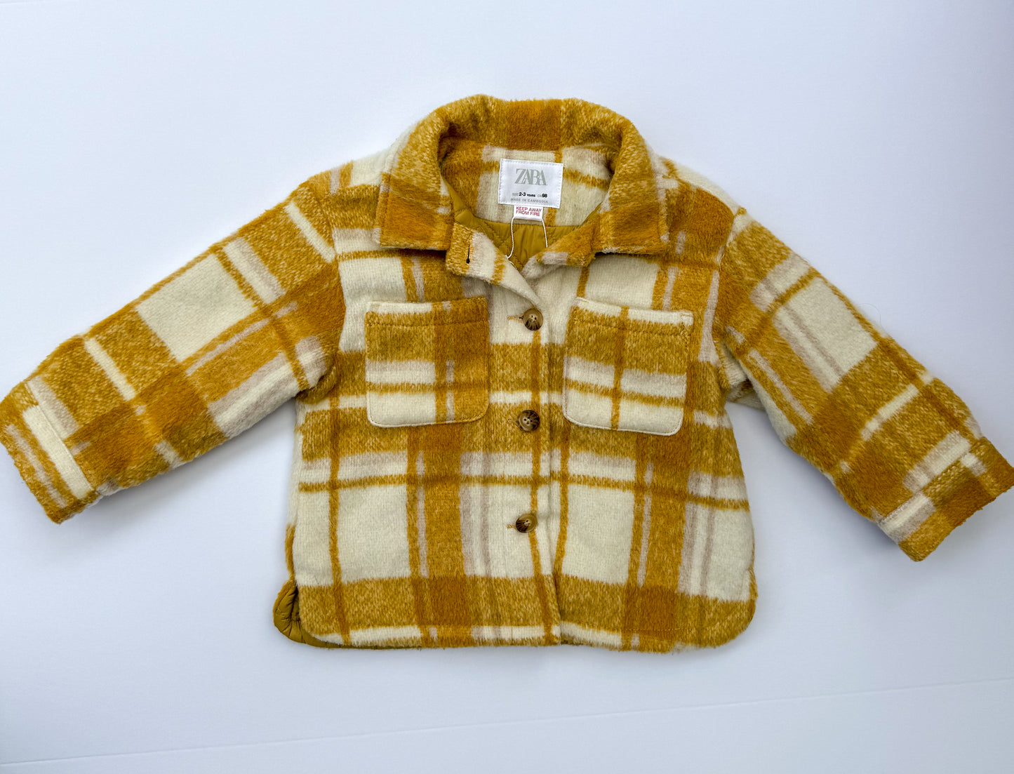 Zara yellow plaid coat || 2/3 y