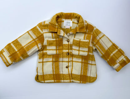 Zara yellow plaid coat || 2/3 y