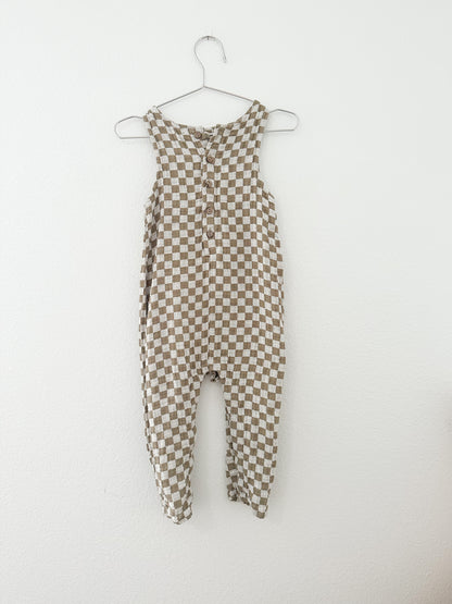 Rylee + Cru olive check jumpsuit|| 18/24