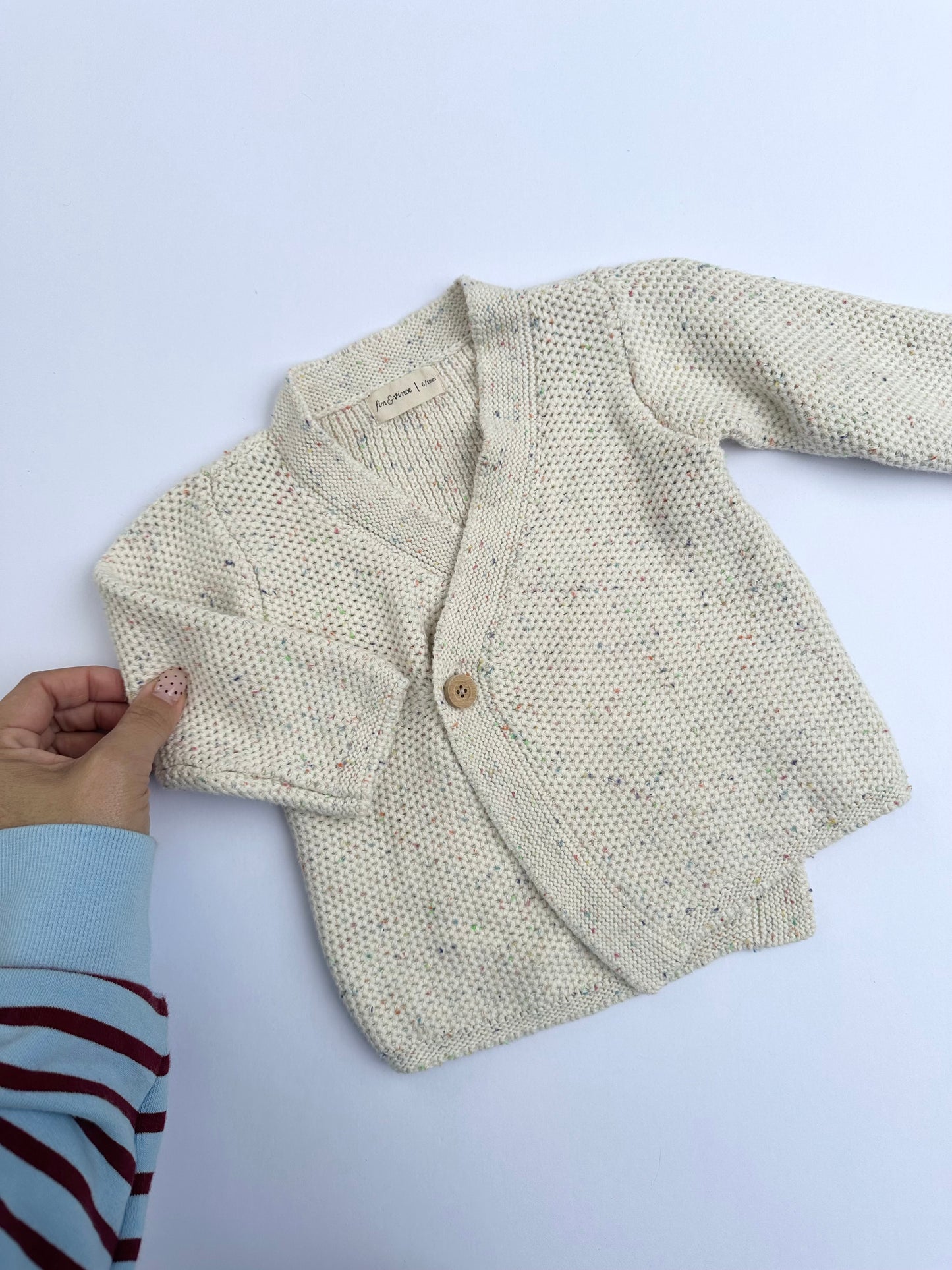 Fin and Vince confetti cardigan 6/12