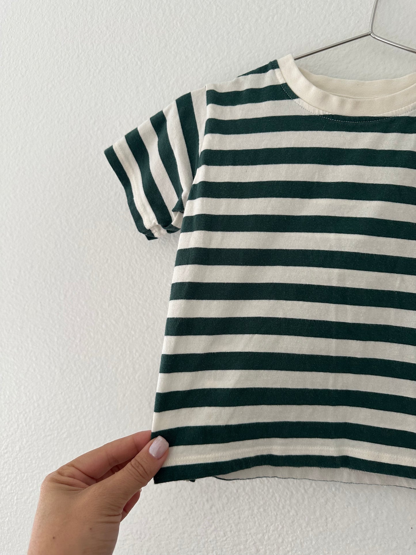 Zara green striped tee (12/18)