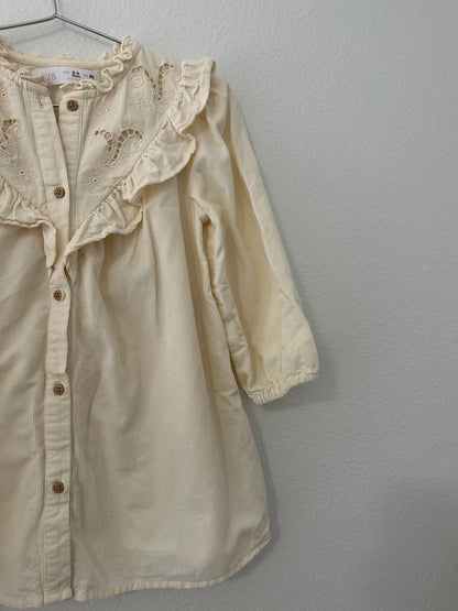 Zara cream corduroy dress (2/3)