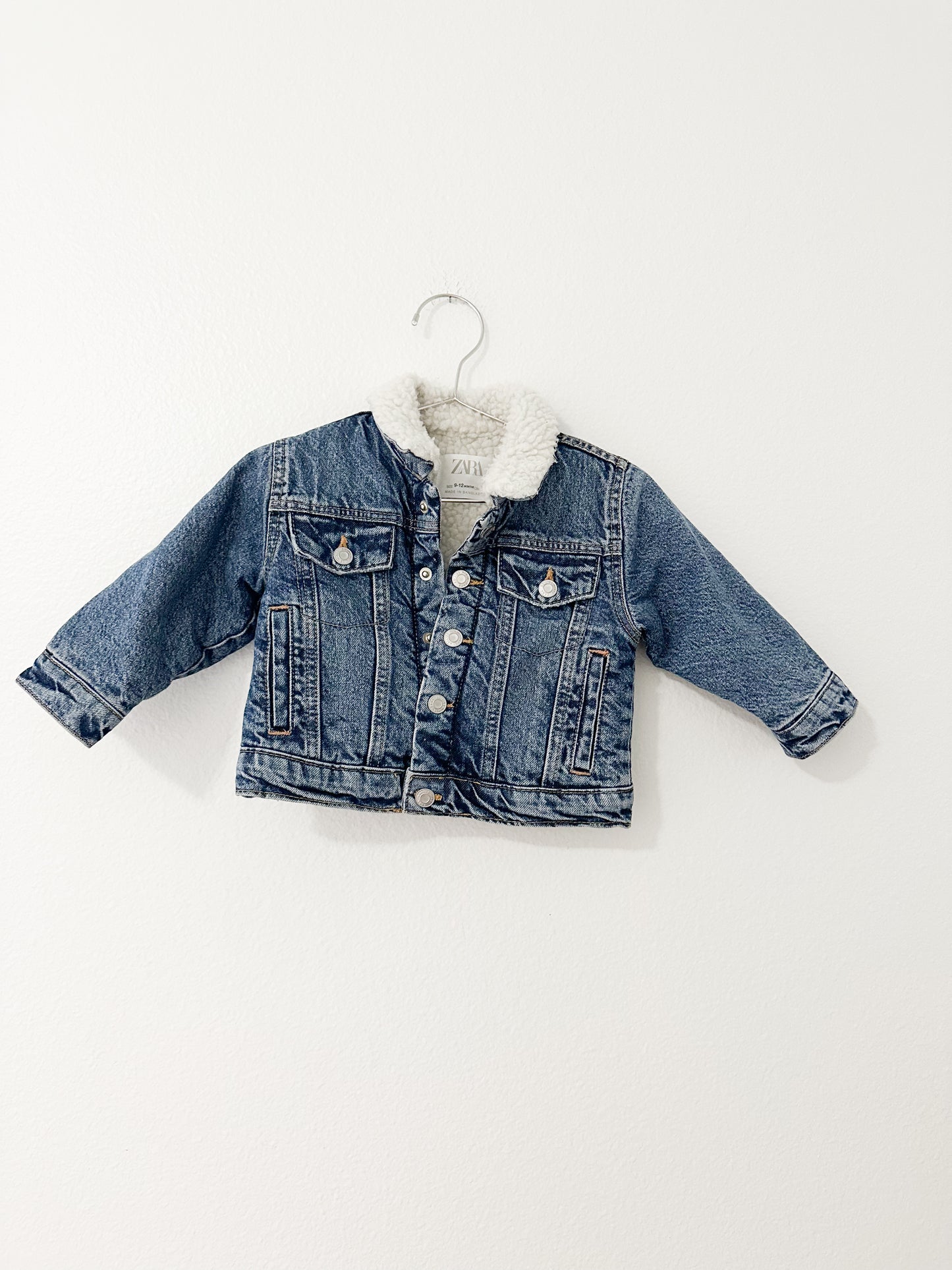 Zara Sherpa lined denim jacket (9/12)