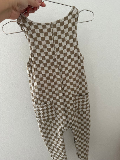 Rylee + Cru olive check jumpsuit|| 18/24