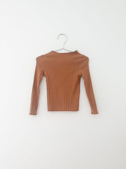 Rylee + Cru ribbed long sleeve || chestnut (4/5)