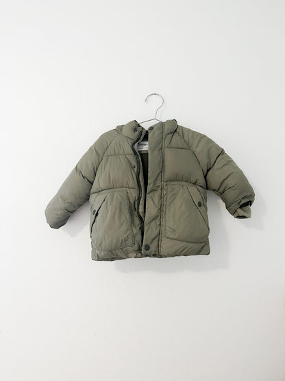 Zara green puffer jacket || 12/18