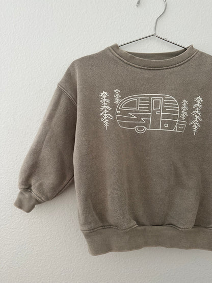 Rylee + cru  camper sweatshirt|| mineral wash pine (2/3T)