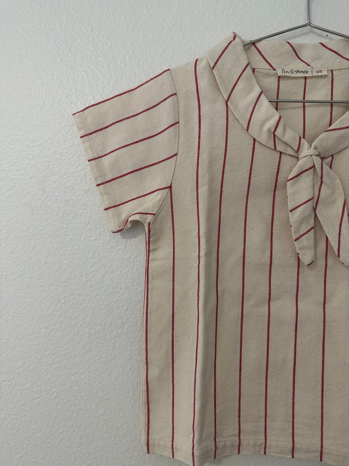 Fin + Vince natural/ red stripes sailor shirt || 4/5