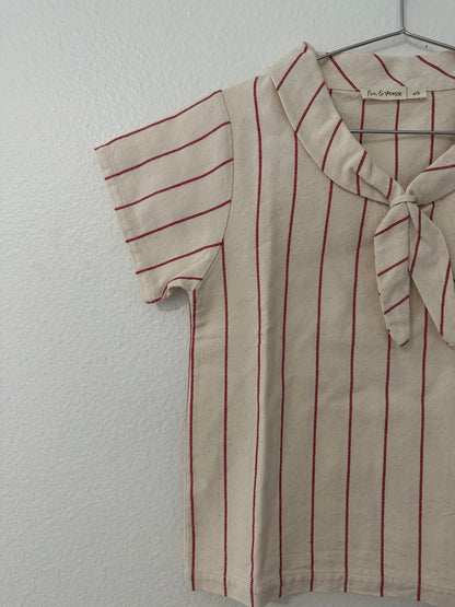 Fin + Vince natural/ red stripes sailor shirt || 4/5