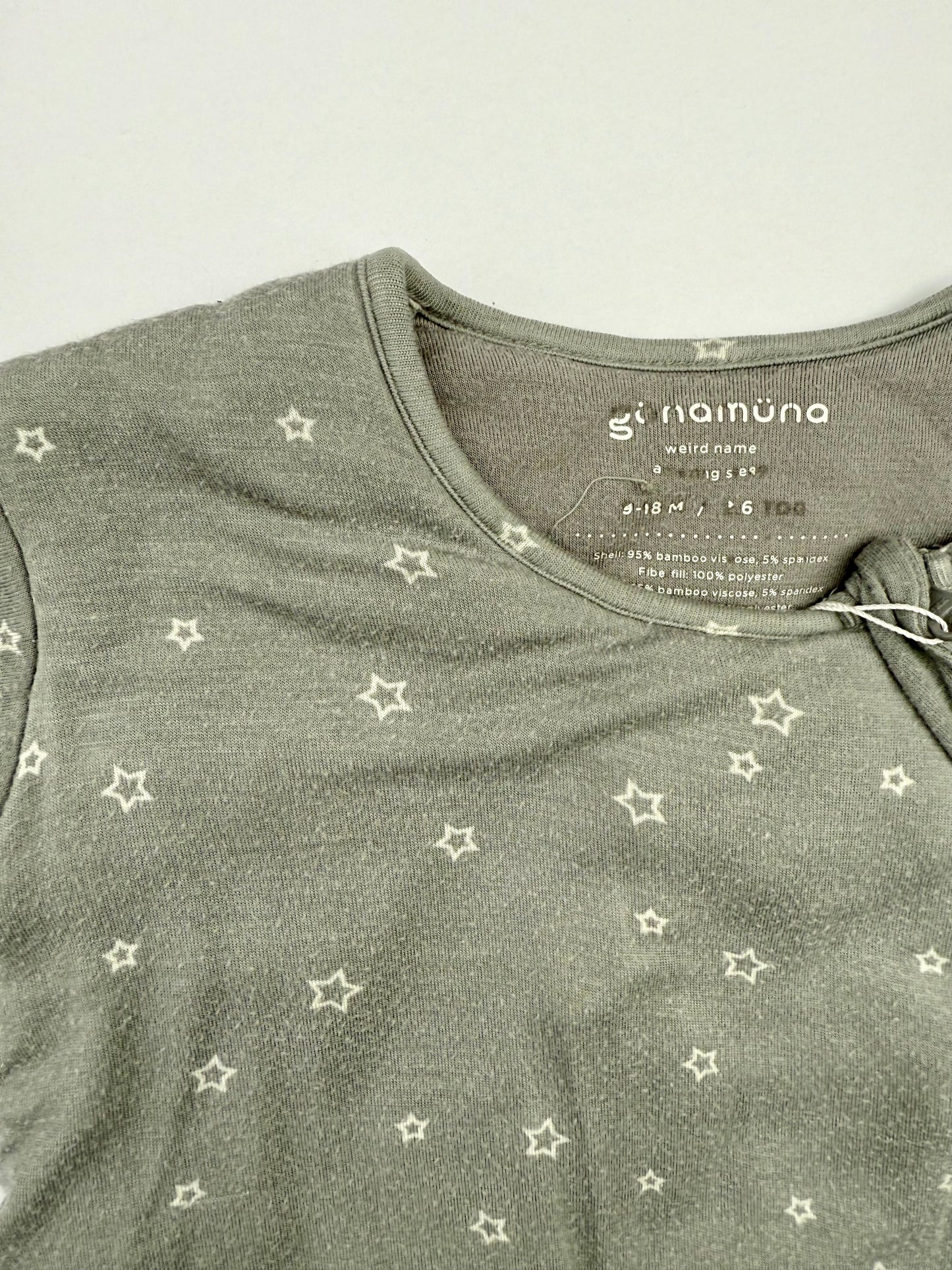 Gunamuna || grey star sleep sack || 9-18 months