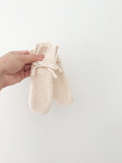 Harp angel checkered organic knit + mittens (0/3)