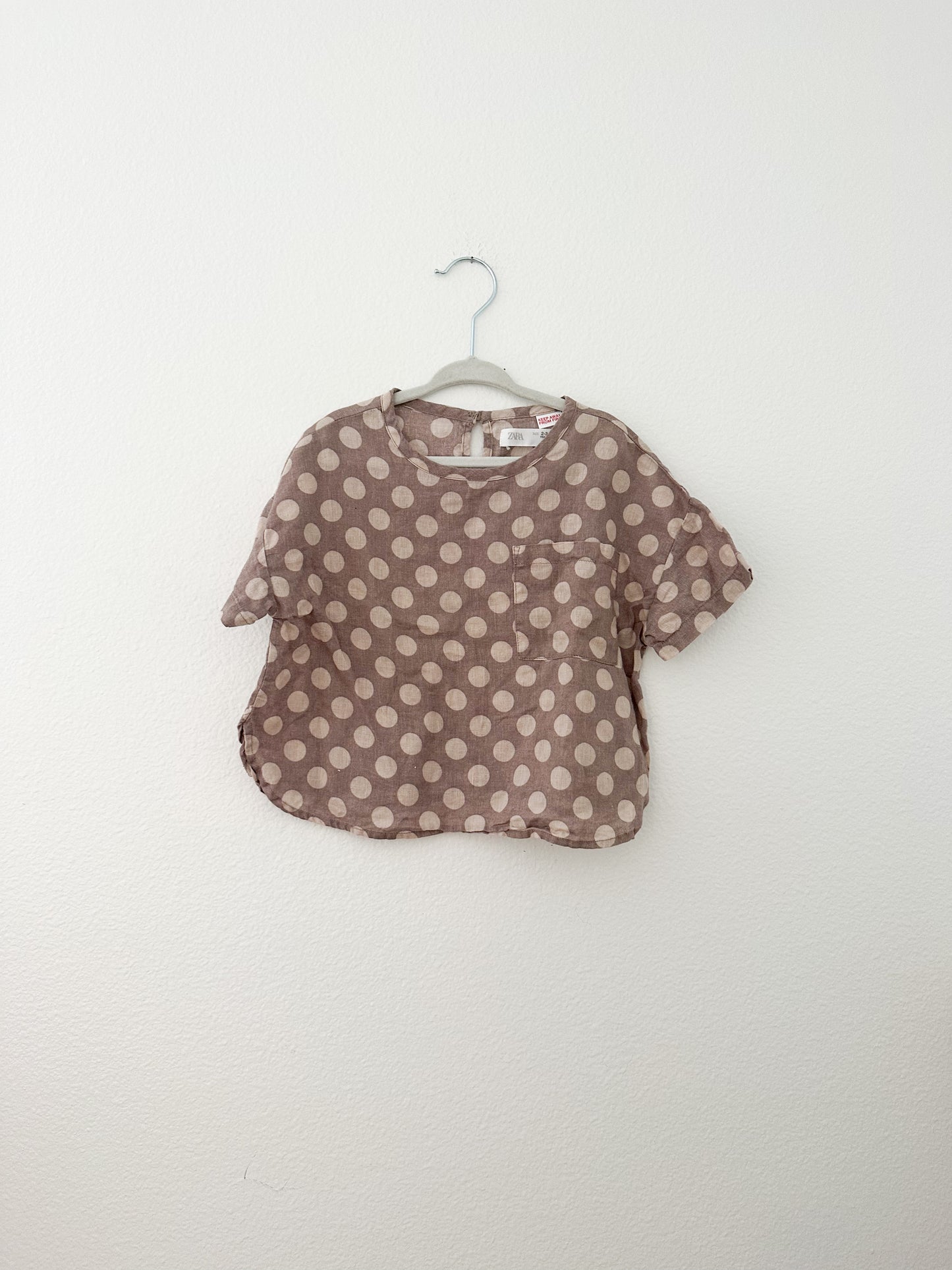 Zara linen like polka dot top ( 2/3)