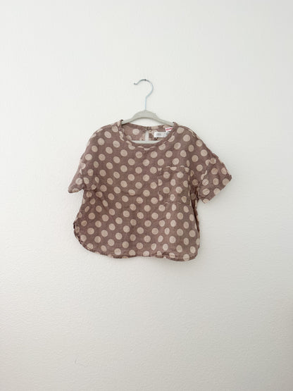 Zara linen like polka dot top ( 2/3)